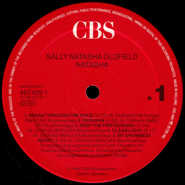 Sally Oldfield - Natasha | CBS (467409 1) - 2