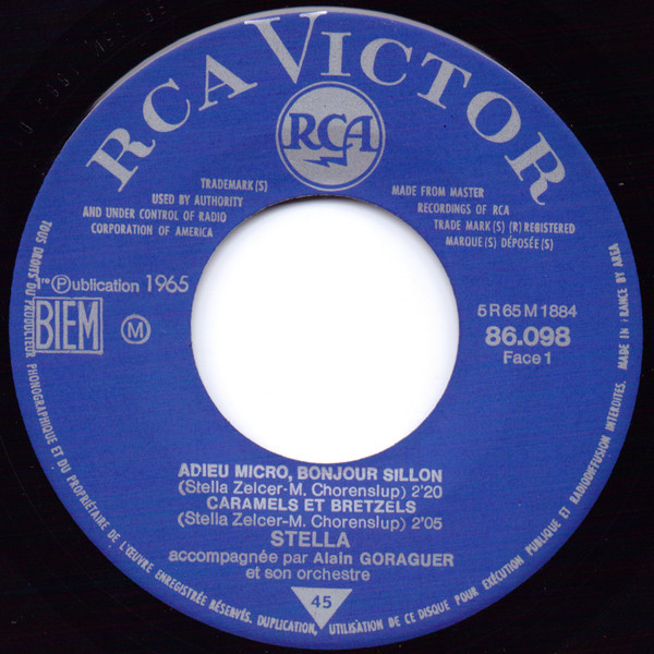 Stella - Adieu Micro, Bonjour Sillon | RCA Victor (86.098) - 3 Stella - Adieu Micro, Bonjour Sillon | RCA Victor (86.098) - 3