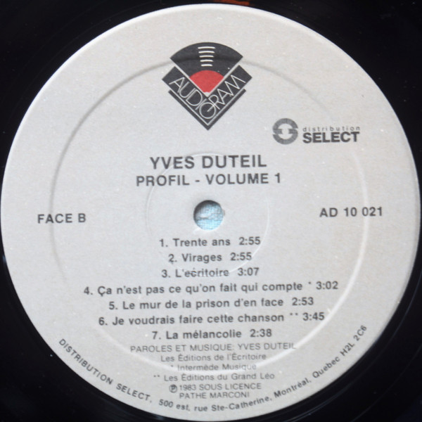 Yves Duteil - Profil Vol. 1 | Audiogram (AD 10 021) - 4 Yves Duteil - Profil Vol. 1 | Audiogram (AD 10 021) - 4