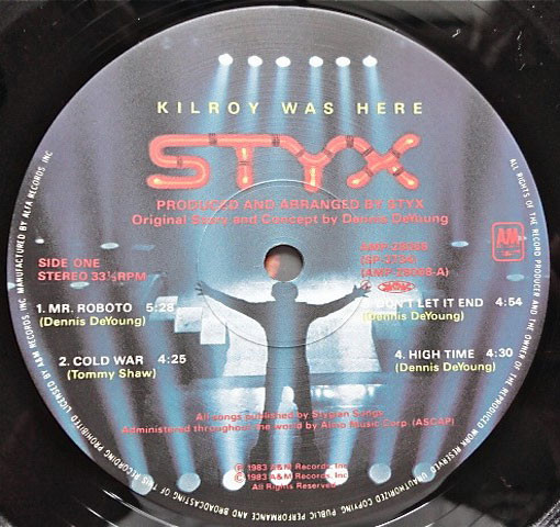 Styx - Kilroy Was Here | A&M Records (AMP-28068) - 3
