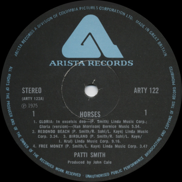 Patti Smith - Horses | Arista (ARTY 122) - 3
