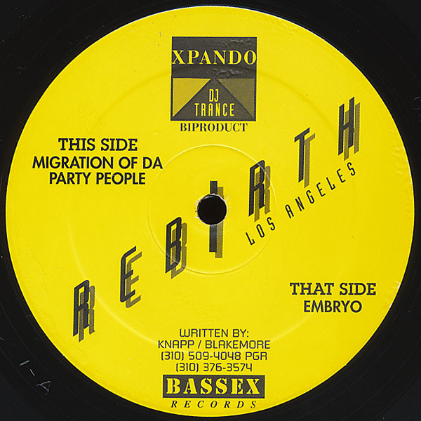 Rebirth - Embryo / Migration Of Da Party People | Bassex Records (BASSEX 001) - main