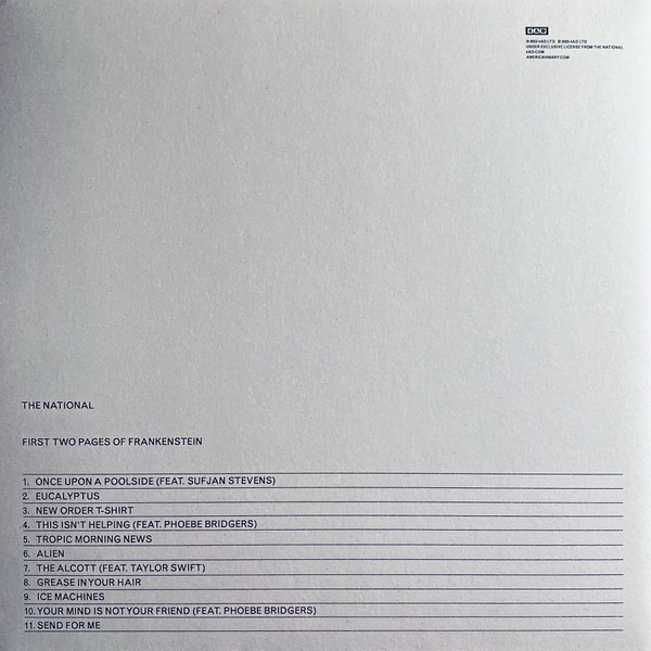 The National - First Two Pages Of Frankenstein | 4AD (4AD0566LPE) - 4