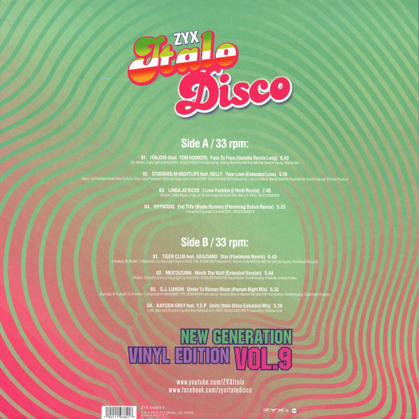 Various - ZYX Italo Disco New Generation Vinyl Edition Vol.9 | ZYX Music (ZYX 54061-1) - 2