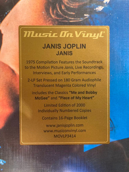 Janis Joplin - Janis | Music On Vinyl (MOVLP3414) - 2 Janis Joplin - Janis | Music On Vinyl (MOVLP3414) - 2