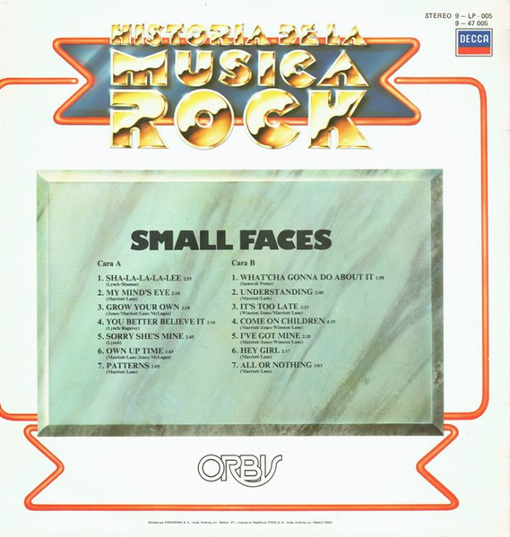 Small Faces - Small Faces | Decca (9-LP-005) - 2
