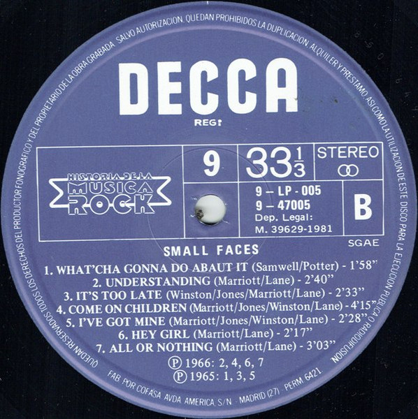 Small Faces - Small Faces | Decca (9-LP-005) - 4