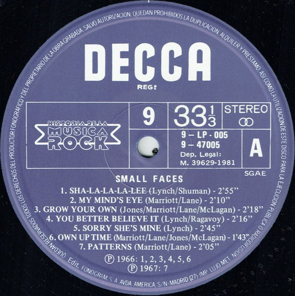Small Faces - Small Faces | Decca (9-LP-005) - 3