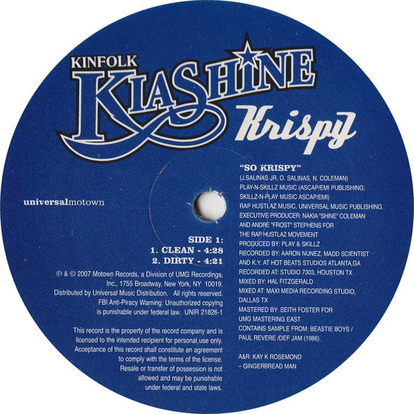 Nakia Shine - Krispy | Universal Motown (UNIR-21826-1) - main