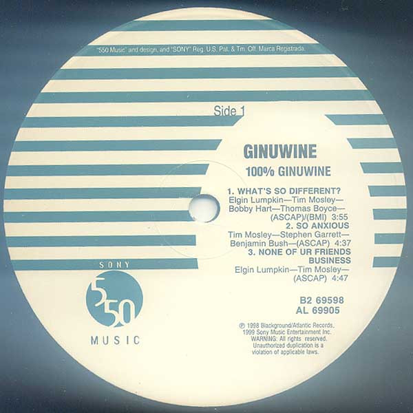 Ginuwine - 100% Ginuwine | 550 Music (B2 69598) - 3