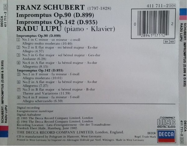 Impromptus Op.90 (D.899) / Impromptus Op.142 (D.935)