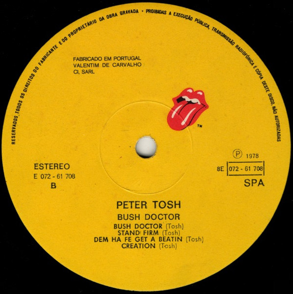 Peter Tosh - Bush Doctor | Rolling Stones Records (8E 072-61 708) - 4 Peter Tosh - Bush Doctor | Rolling Stones Records (8E 072-61 708) - 4