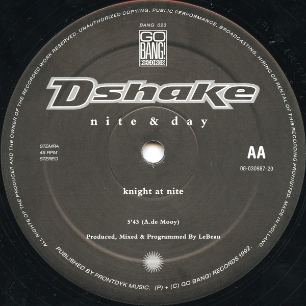 D-Shake - Nite & Day | Go Bang! Records (BANG 023) - 4