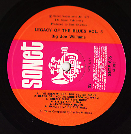 Big Joe Williams - The Legacy Of The Blues Vol. 6 | Sonet (SNTF 635) - 3