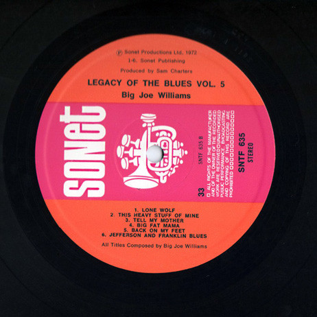 Big Joe Williams - The Legacy Of The Blues Vol. 6 | Sonet (SNTF 635) - 4