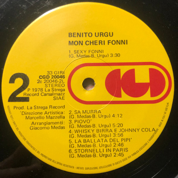 Benito Urgu - Mon Cheri Fonni | CGD (CGD 20046) - 4 Benito Urgu - Mon Cheri Fonni | CGD (CGD 20046) - 4