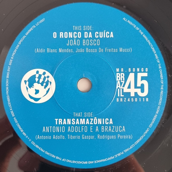 João Bosco / Antonio Adolfo E A Brazuca - O Ronco Da Cuíca / Transamazônica | Mr Bongo (BRZ45.011R) - 3