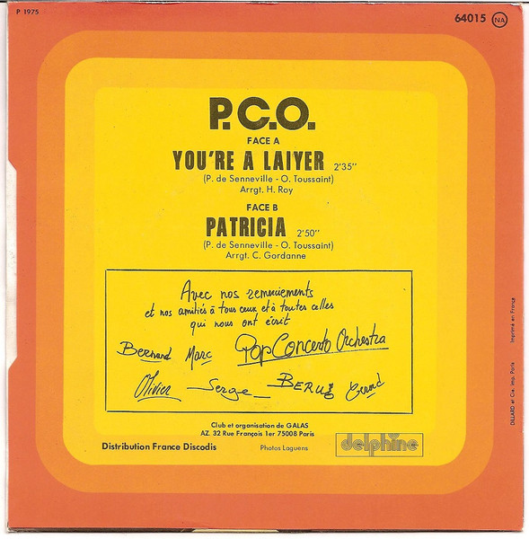 Pop Concerto Orchestra - You're A Laiyer | Delphine (64015) - 2