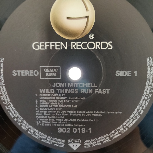 Joni Mitchell - Wild Things Run Fast | Geffen Records (902 019-1) - 2