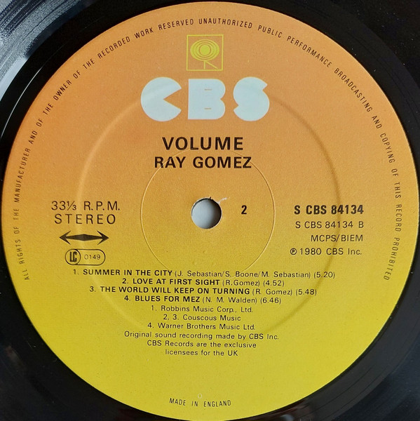 Ray Gomez - Volume | CBS (84134) - 4