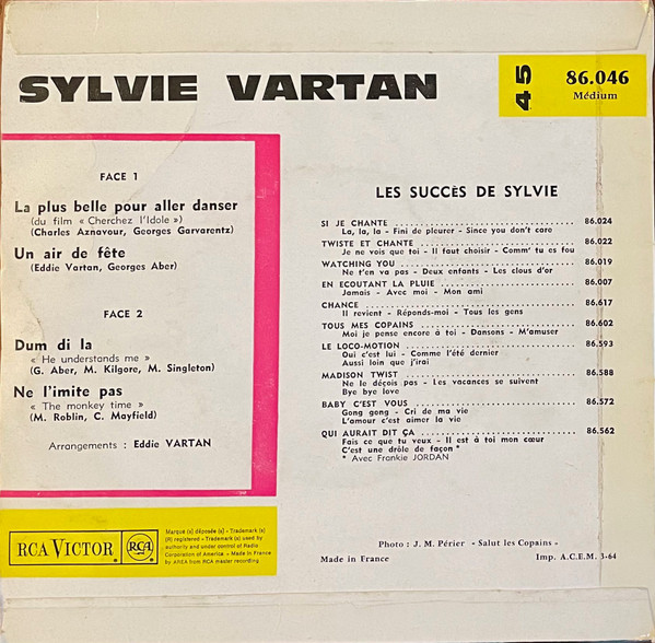 Sylvie Vartan - La Plus Belle Pour Aller Danser | RCA Victor (86.046) - 2