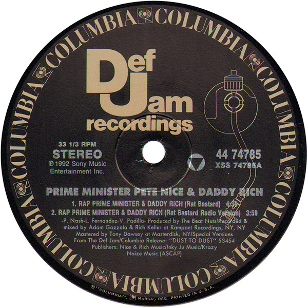 Prime Minister Pete Nice & Daddy Rich - Rap Prime Minister & Daddy Rich (Rat Bastard) | Def Jam Recordings (44 74785) - 3 Prime Minister Pete Nice & Daddy Rich - Rap Prime Minister & Daddy Rich (Rat Bastard) | Def Jam Recordings (44 74785) - 3
