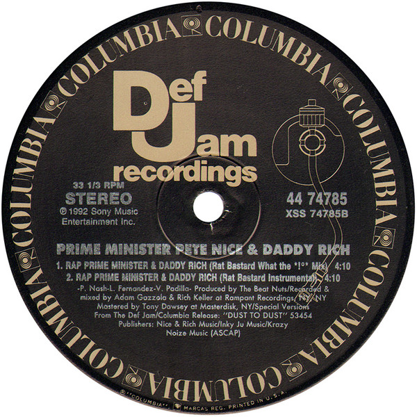 Prime Minister Pete Nice & Daddy Rich - Rap Prime Minister & Daddy Rich (Rat Bastard) | Def Jam Recordings (44 74785) - 4 Prime Minister Pete Nice & Daddy Rich - Rap Prime Minister & Daddy Rich (Rat Bastard) | Def Jam Recordings (44 74785) - 4