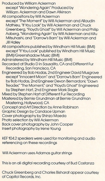 William Ackerman - Imaginary Roads | Windham Hill Records (WH-1078) - 4 William Ackerman - Imaginary Roads | Windham Hill Records (WH-1078) - 4