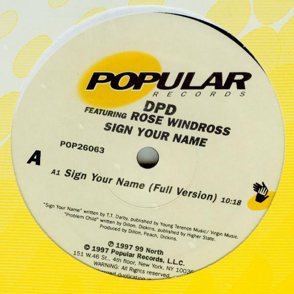 DPD Featuring Rose Windross - Sign Your Name | Popular Records (POP26063) - main