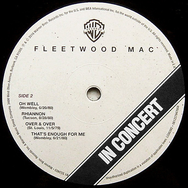 Fleetwood Mac - In Concert | Warner Bros. Records (081227947668) - 4 Fleetwood Mac - In Concert | Warner Bros. Records (081227947668) - 4