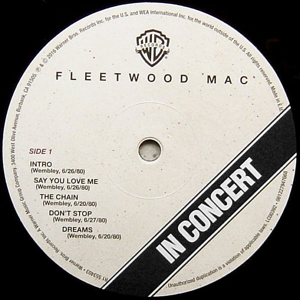 Fleetwood Mac - In Concert | Warner Bros. Records (081227947668) - 3 Fleetwood Mac - In Concert | Warner Bros. Records (081227947668) - 3