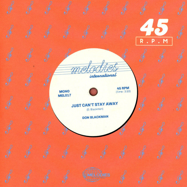 Don Blackman - Just Can't Stay Away | Melodies International (MEL017) - 2