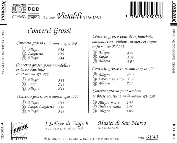 Antonio Vivaldi - Concerti Grossi | Powder Classics (CD 5053) - 2