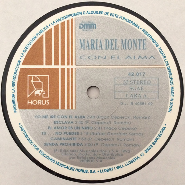 María Del Monte - Con El Alma | Horus (42017) - 2
