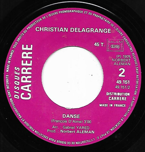 Christian Delagrange - Joanna | Disques Carrere (49.151) - 4