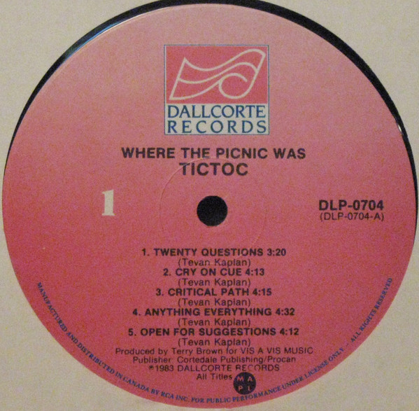 Tictoc - Where The Picnic Was | Dallcorte Records (DLP 0704) - 3
