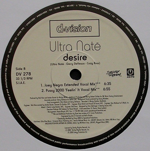 Ultra Naté - Desire (Disc 1) | D:vision Records (DV 278)