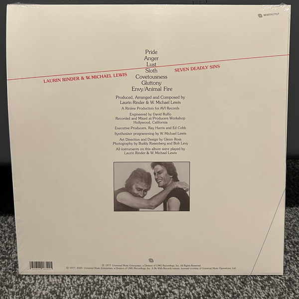 Rinder & Lewis - Seven Deadly Sins | Be With Records (BEWITH177LP) - 2