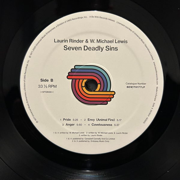 Rinder & Lewis - Seven Deadly Sins | Be With Records (BEWITH177LP) - 4