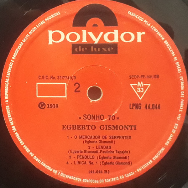Egberto Gismonti - Sonho 70 | Polydor (LPNG 44.044) - 2 Egberto Gismonti - Sonho 70 | Polydor (LPNG 44.044) - 2