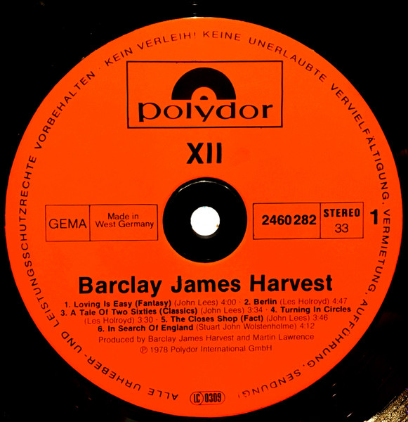Barclay James Harvest - XII | Polydor (2460 282) - 3
