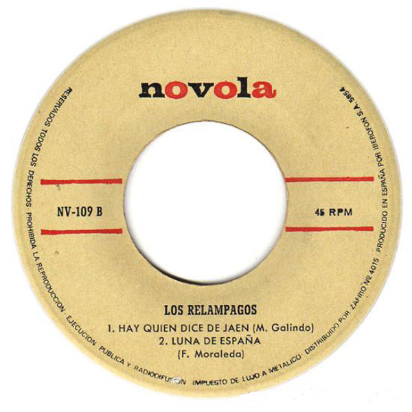 Los Relampagos - Dos Cruces / María Dolores / Hay Quien Dice De Jaén / Luna De España | Novola (NV-109) - 3