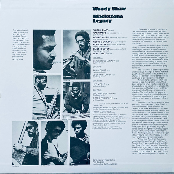 Woody Shaw - Blackstone Legacy | Contemporary Records (CR00520) - 2