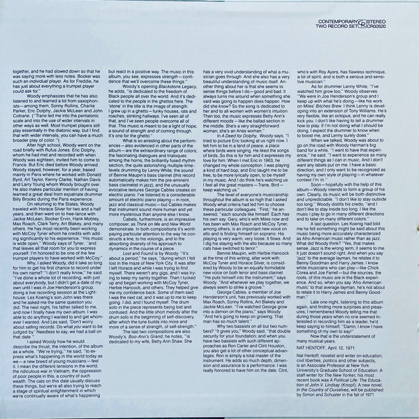 Woody Shaw - Blackstone Legacy | Contemporary Records (CR00520) - 3