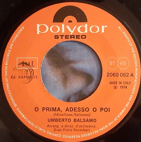 Umberto Balsamo - O Prima, Adesso O Poi | Polydor (2060 082) - 3