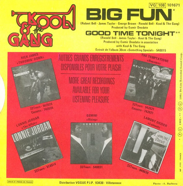 Kool & The Gang - Big Fun | De-Lite Records (101671) - 2 Kool & The Gang - Big Fun | De-Lite Records (101671) - 2