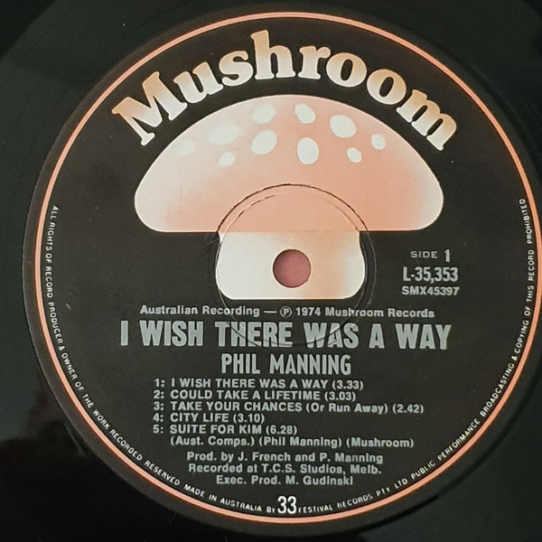 Phil Manning - I Wish There Was A Way | Mushroom (L 35353) - 3