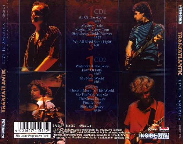 Transatlantic - Live In America | Inside Out Music (IOMCD 074) - 2 Transatlantic - Live In America | Inside Out Music (IOMCD 074) - 2