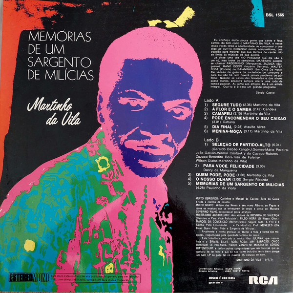Martinho Da Vila - Memórias De Um Sargento De Milícias | RCA Victor (BSL 1565) - 2 Martinho Da Vila - Memórias De Um Sargento De Milícias | RCA Victor (BSL 1565) - 2