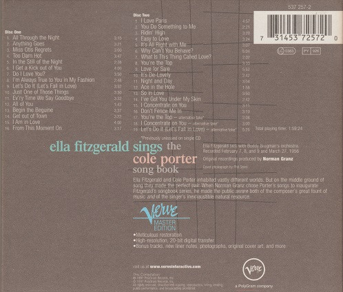 Ella Fitzgerald - Sings The Cole Porter Song Book | Verve Records (537 257-2) - 2 Ella Fitzgerald - Sings The Cole Porter Song Book | Verve Records (537 257-2) - 2
